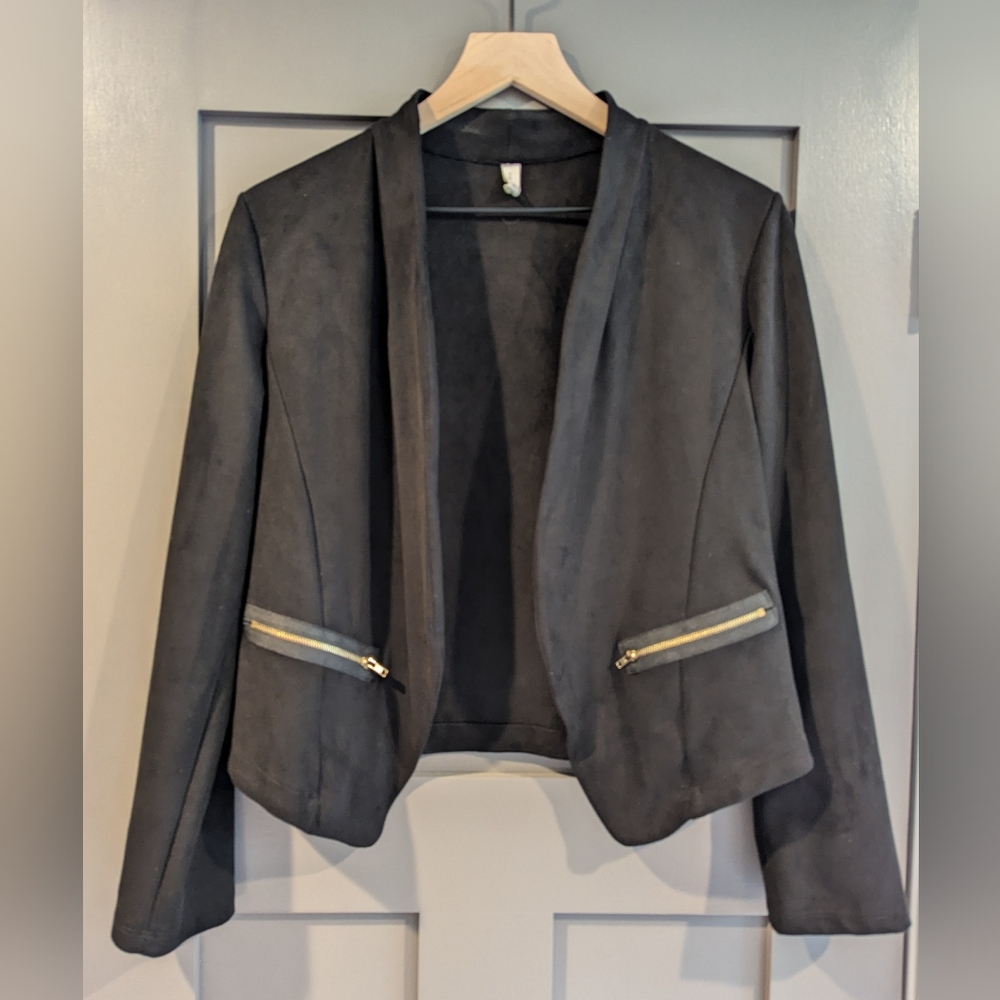 Tyche Cropped Open Front Blazer